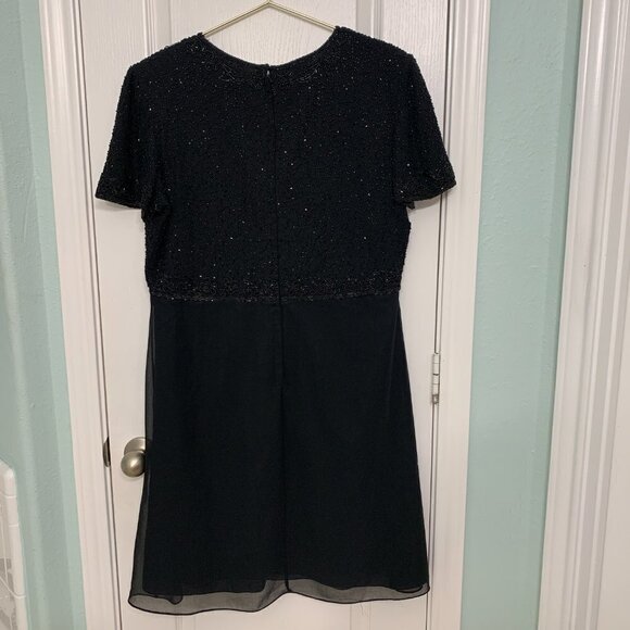 J Kara Beaded Black Midi Dress - Picture 2 of 4